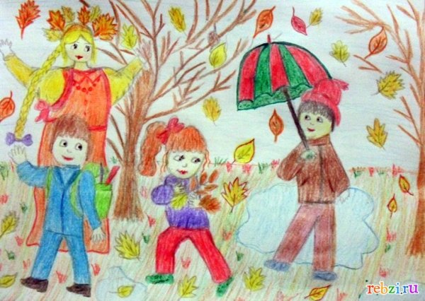 Рисование для детей на тему листопад