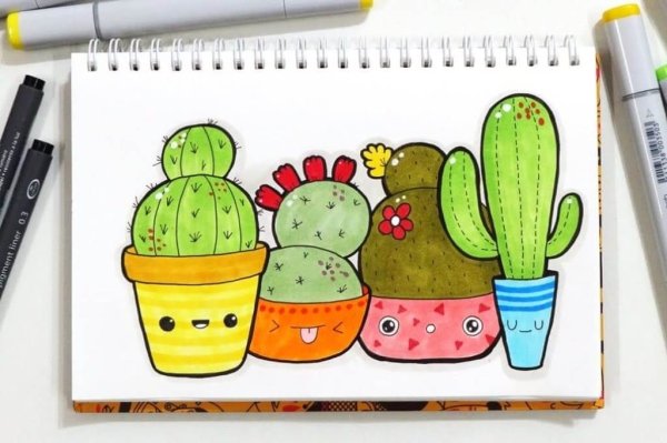 Лёгкие рисунки для скетчбука маркерами