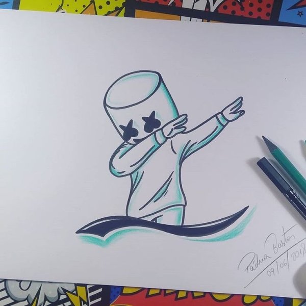 Рисунок легкий фломастером