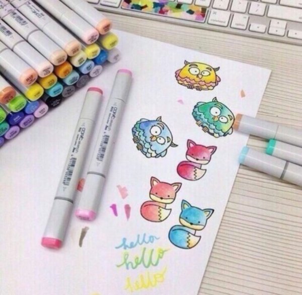 Маленькие рисуночки маркерами