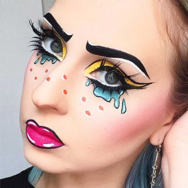 Лёгкий грим на лицо Хэллоуин