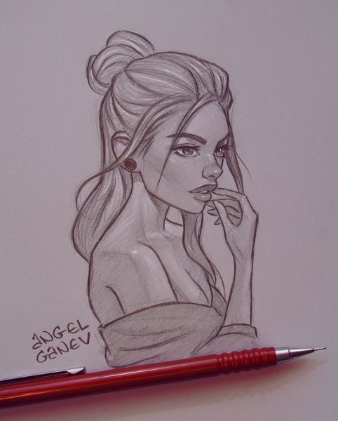 Скетчи красным карандашом