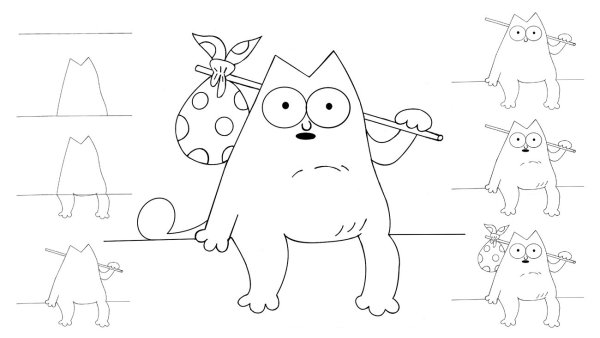Рисунки котов для срисовки