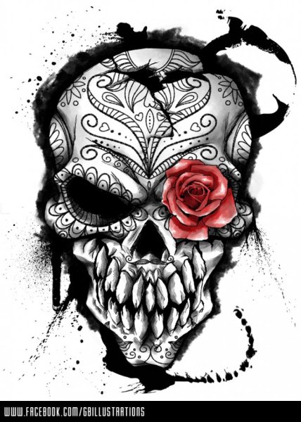 Череп рисунок