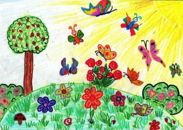 Рисование летний луг