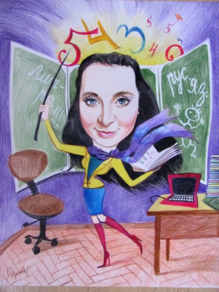 Шарж учительница