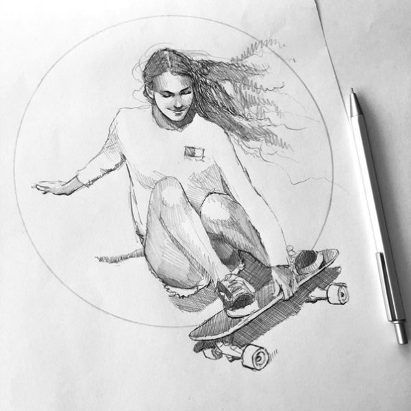 Скетчинг скейтборд
