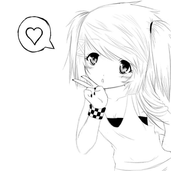 Рисунки для срисовки раскраски няшные