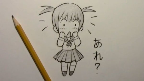 Аниме простым карандашом