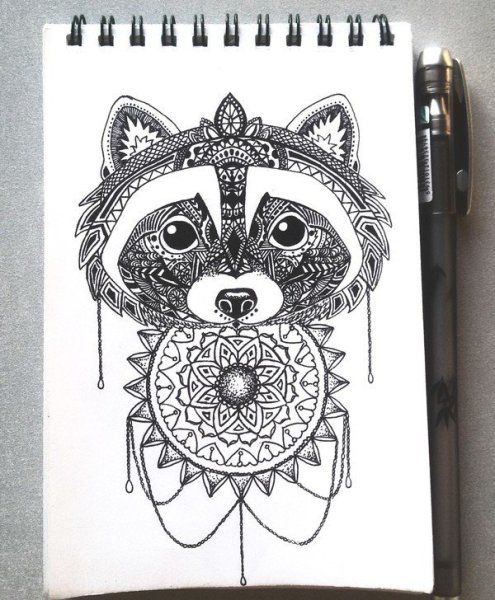 Красивые рисунки черной гелевой ручкой