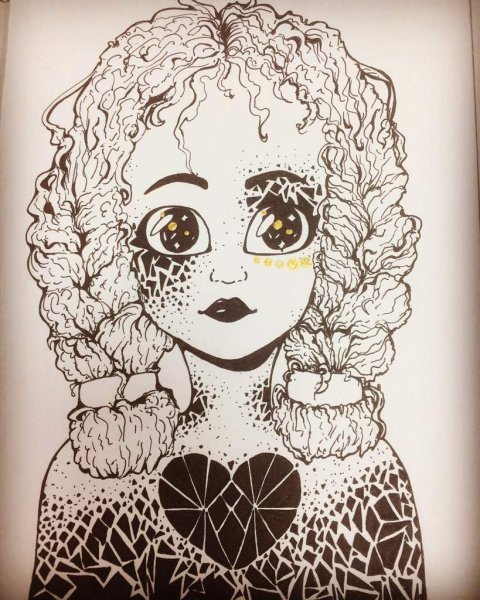 Кукла гелевой ручкой