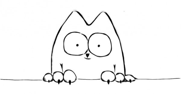 Легкий котик для срисовки