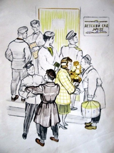 Лев Кассиль у классной доски иллюстрации к рассказу