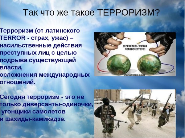 Терроризм презентация