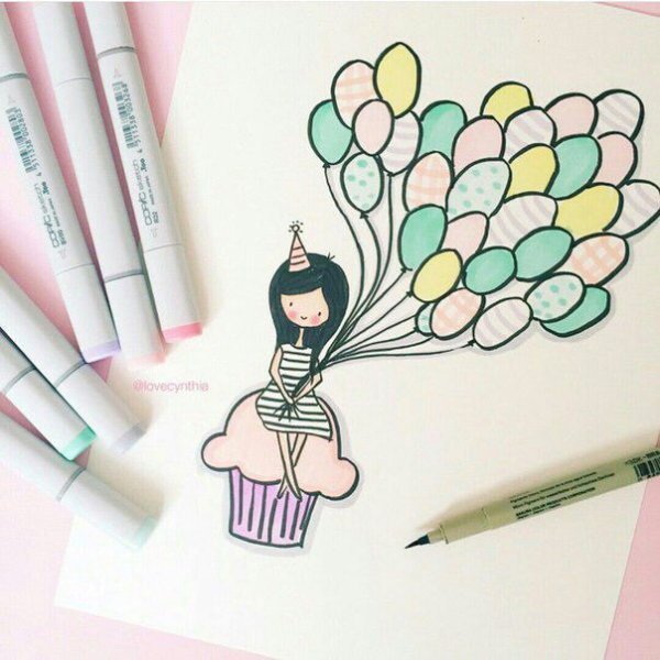 Рисунки для срисовки фломастерами легкие