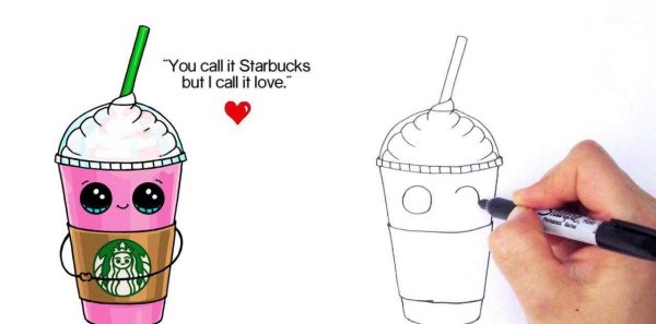 Рисунки напитков для срисовки легкие