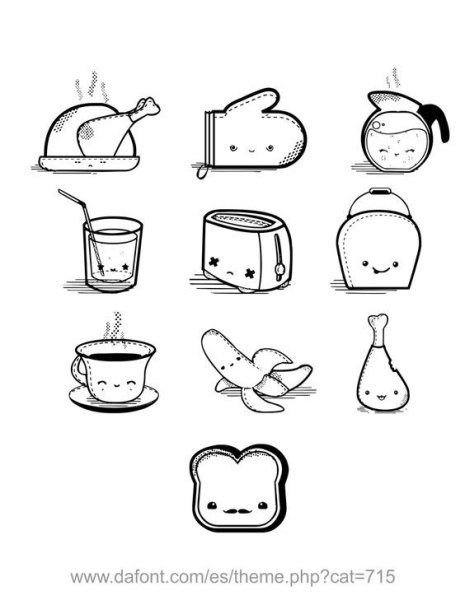 Маленькие срисовки еды