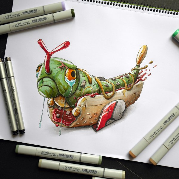 Скетчи маркерами