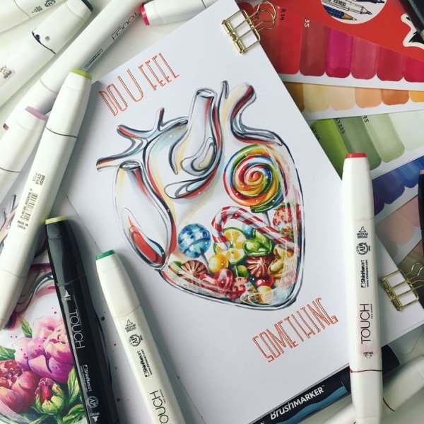 Рисование маркерами для скетчинга