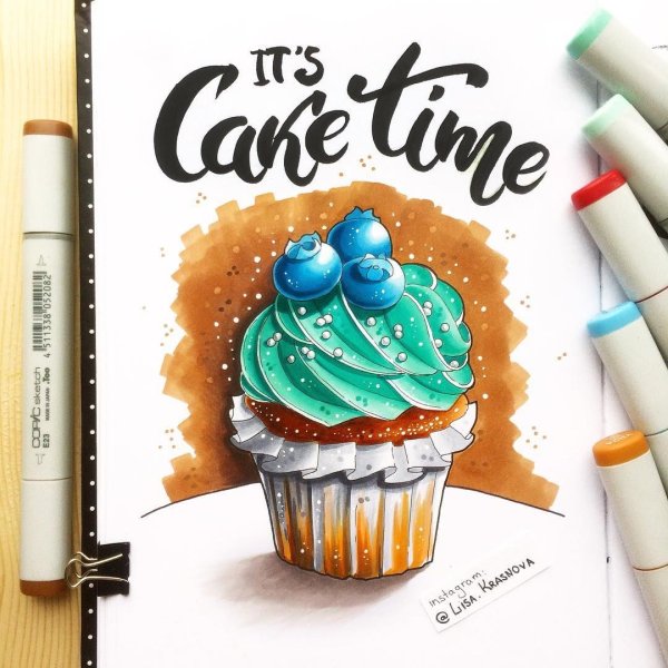 Скетчи маркерами сладости