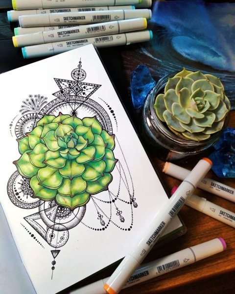 Рисование скетчей маркерами