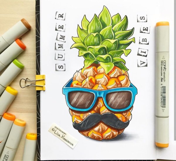 Яркие скетчи маркерами