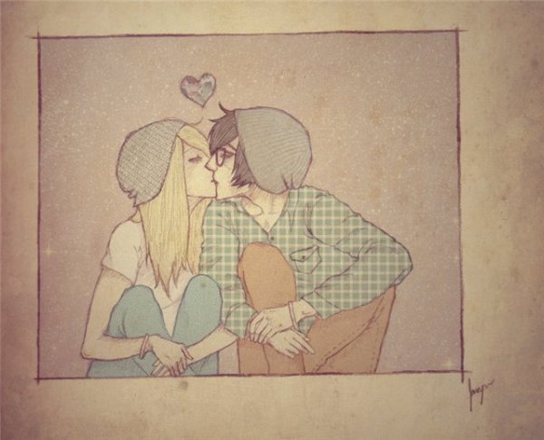 Парень и девушка милые рисунки