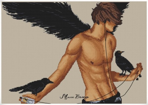 Аниме ангел рисунок парень