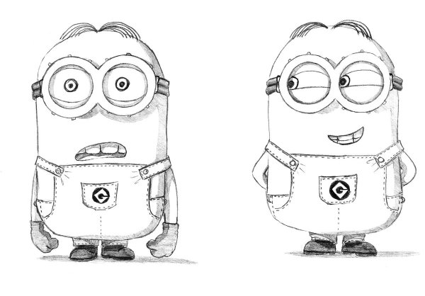 Миньоны картинки для срисовки