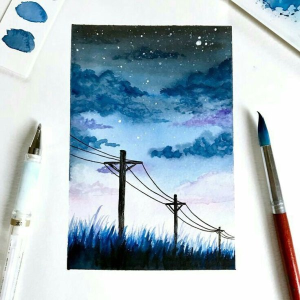 Рисование акварельными красками