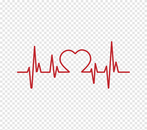 Кардиограмма с сердцем эскиз