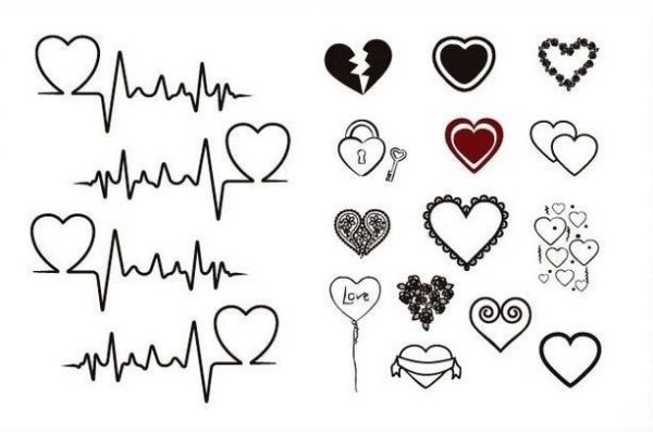 Эскизы тату сердечко маленькие