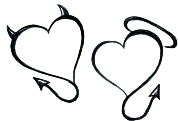 Сердечки для срисовки легкие