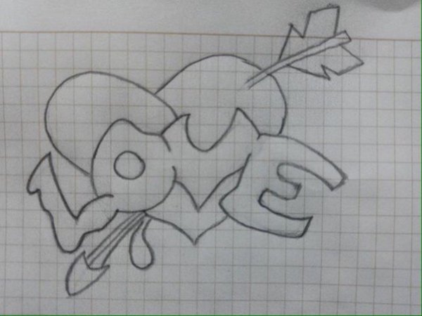 Лёгкие рисунки карандашом про любовь