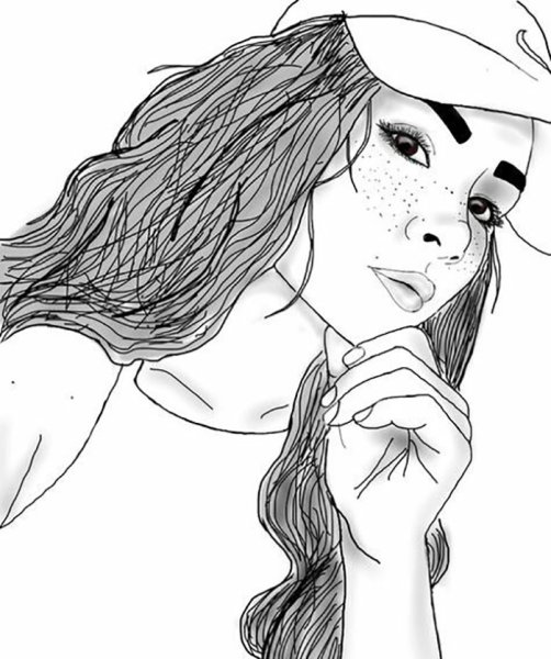Рисунки девушек карандашом в стиле арт