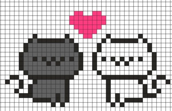 Рисунки в клеточку в тетради