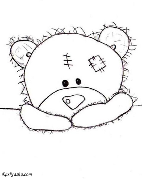 Мишка рисунок для срисовки