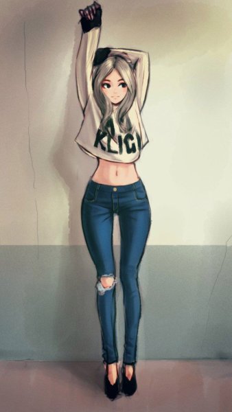 Девушка в шортах рисунок