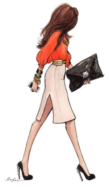 Набросок девушки в полный рост