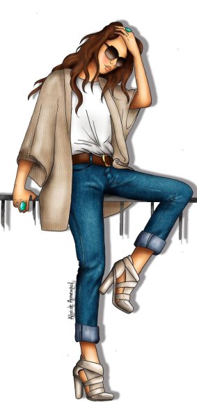 Девочка для срисовки в полный рост