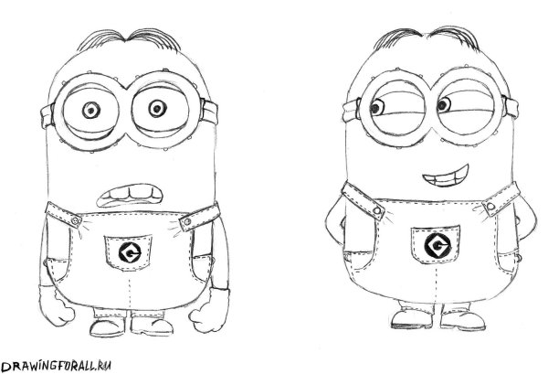 Миньон рисунок карандашом