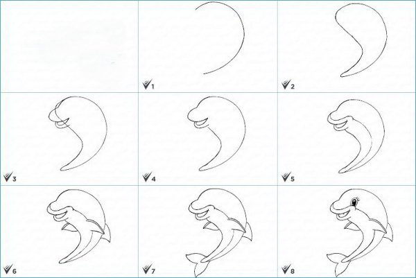 Поэтапные рисунки для срисовки