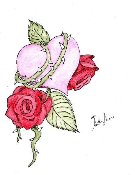 Рисунок розы для срисовки