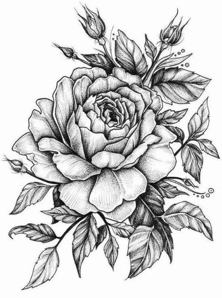 Эскизы тату цветы