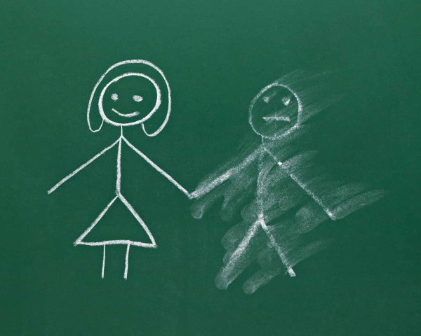 Человечки мелом на доске