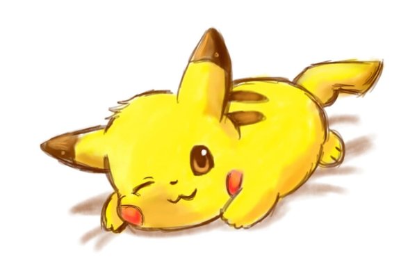 Пикачу лежит