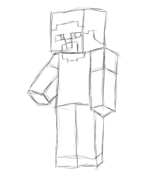 Стив из МАЙНКРАФТА рисунок