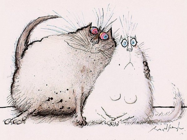 Забавные коты художника Ronald Searle