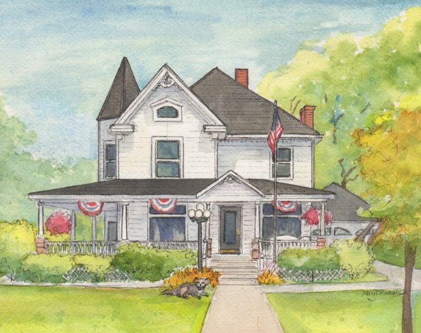 Дом моей мечты акварель