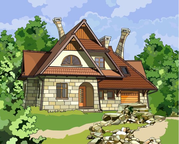 Красивый мультяшный дом